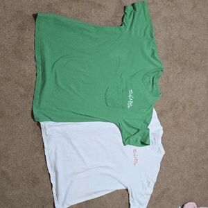 Salt Life Adult Green and White Short Sleeve Tees